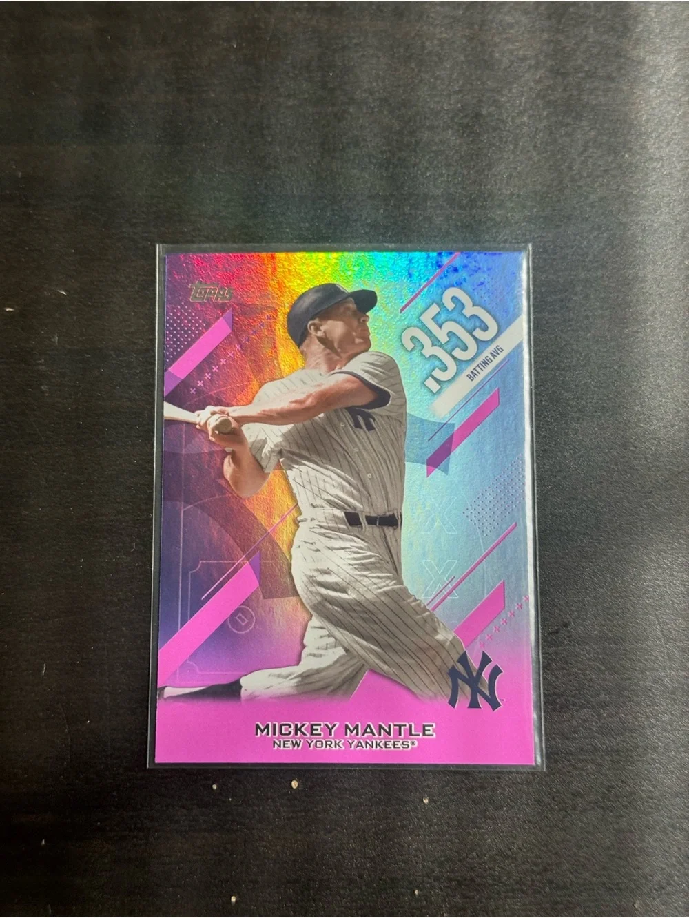 2026 Topps Series 2 Mickey Mantle Crooked Numbers #CN-18 Pink Parallel Yankees